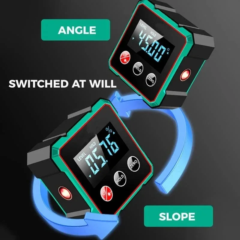 Magnetic Digital Angle Finder With Electronic Laser USB Rechargeable Protractor Level Angle Ruler Measurement Inclinometer