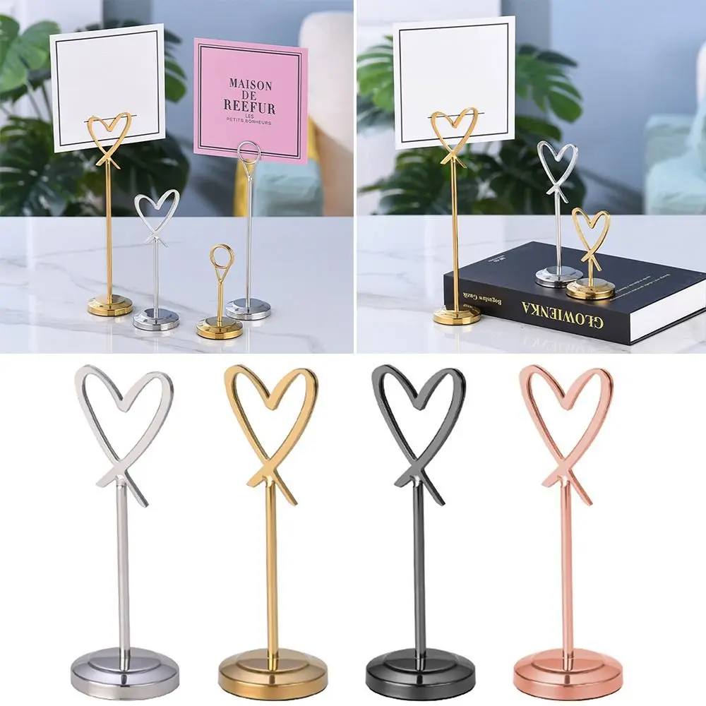 

Heart-Shaped For Memo Postcard Paper Picture Desktop Decoration Party Supplies Note Clamp Card Holder Paper Stand Photo Clip