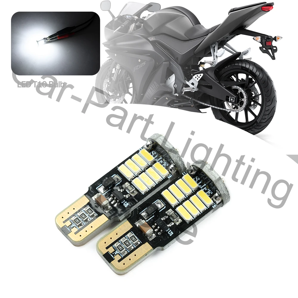 

2Pcs 194 168 W5W T10 Led Chips White DRL Taillight Bulbs License Plate Bulb Lamp for Motorcycle Bikes Scooters Sportbikes ADV