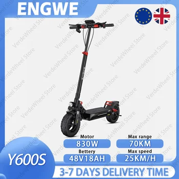 E-scooter a lungo raggio ENGWE Y600S da 70 km, motore da 500 W, batteria da 48 V 18 Ah, 25 km/h, design pieghevole, pneumatici da 10x2,75 pollici