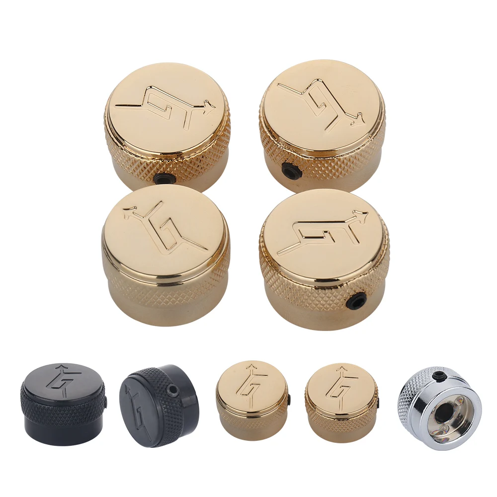 

4Pcs Electric Guitar Bass Knobs Gretsch Metal Hollow Speed Control Volume Tone Knob With Arrow “G” Logo For Guitar Accessories