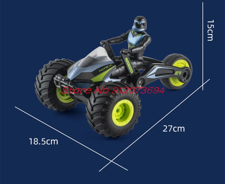 Deformación de modo dual Control remoto de alta velocidad motocicleta 30 minutos iluminación fría y efecto de sonido 360 °   Coche triciclo RC giratorio