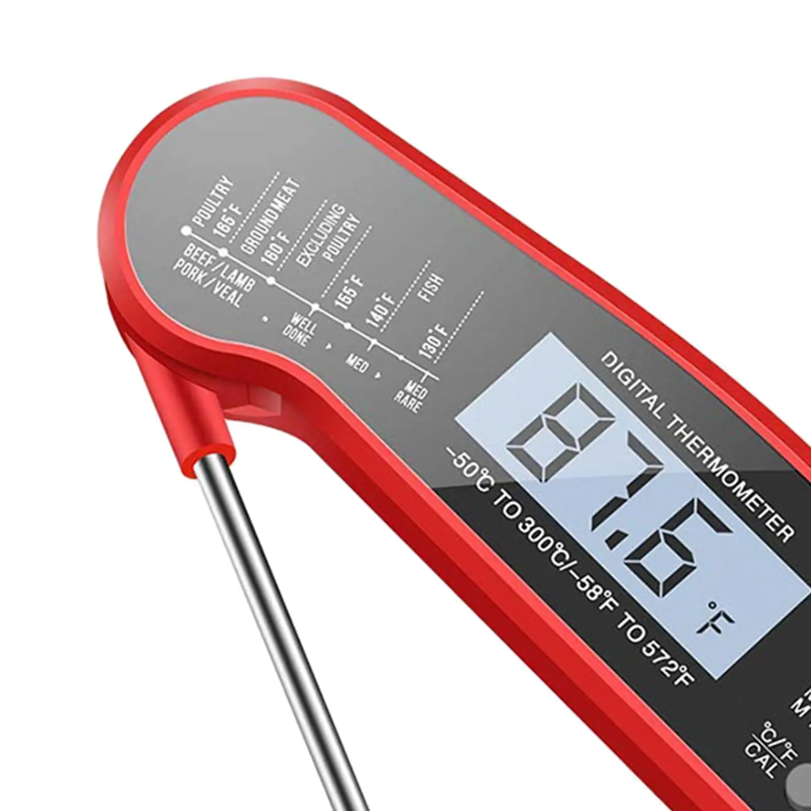 Food Thermometer Fast LCD Backlight Meat Thermometers for BBQ Baking