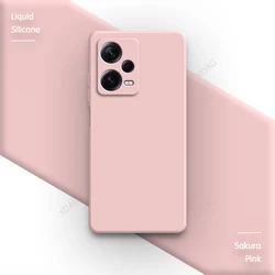 Enhanced Silicone Soft Back Cover - Square Design - Redmi Note 12T Pro (Sakura Pink)