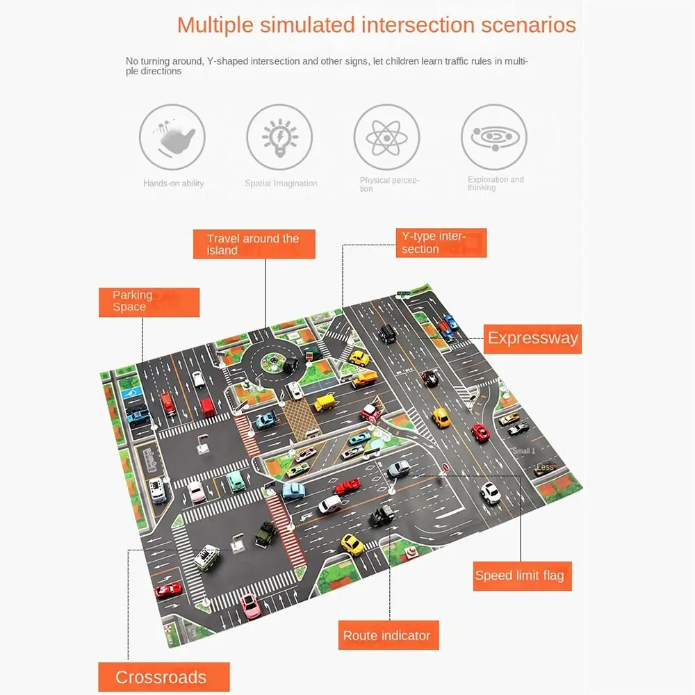 Regalo per bambini tappetino da strada giocattoli per bambini segnali stradali per il traffico fai da te parcheggio della città Roadmap tappeto stradale tappetino da gioco tappetini da arrampicata giocattoli