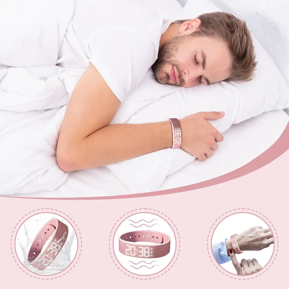 Bracciale intelligente digale a LED Sveglia vibrante Orologio impermeabile Bracciale intelligente con contapassi da corsa Monoraggio braccialetto intelligente 44 Bracciale intelligente digale a LED Sveglia vibrante Orologio impermeabile Bracciale intelligente con contapassi da corsa Monoraggio braccialetto intelligente 44