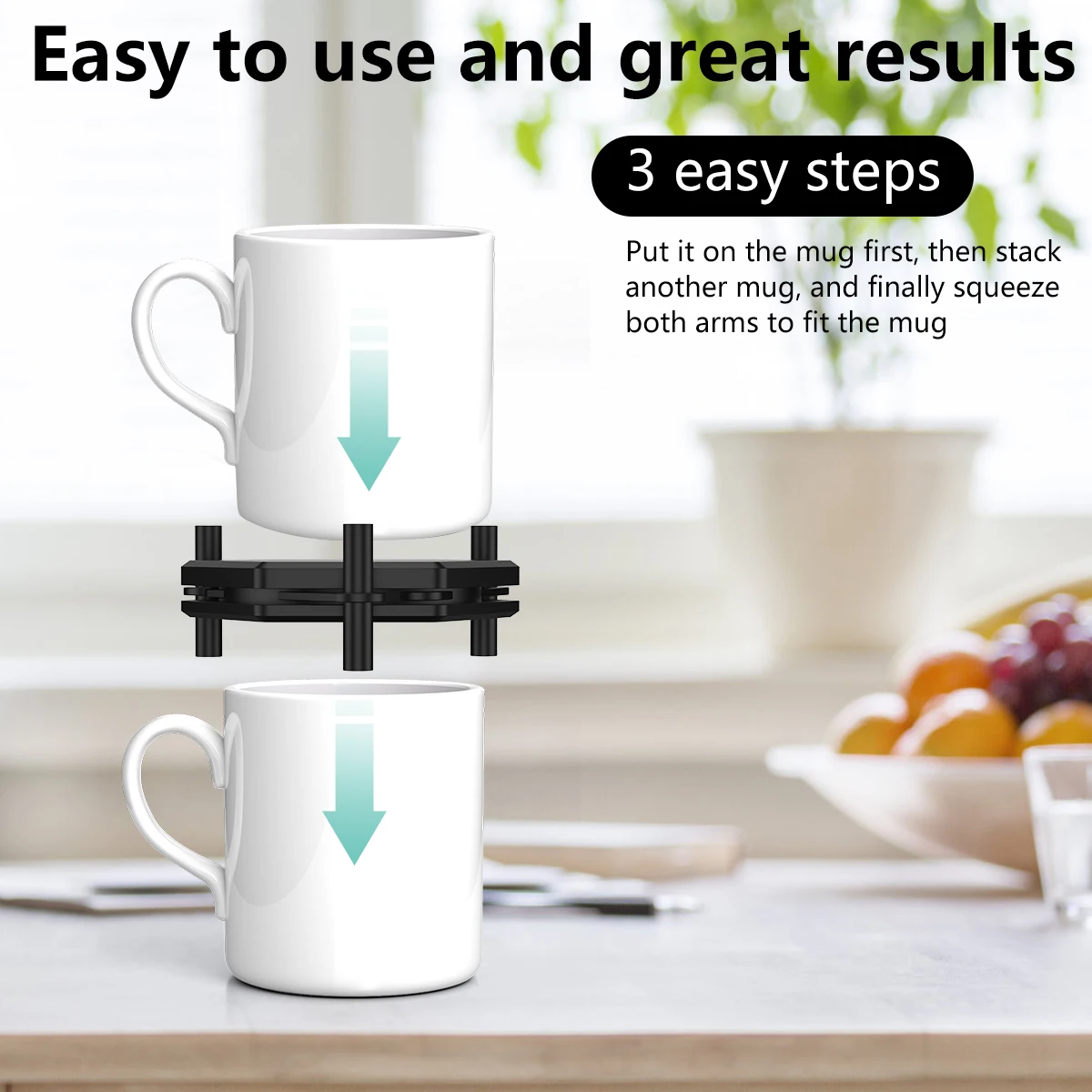 6/12Pcs Coffee Mug Stacker Adjustable Cup Storage Display Holder Kitchen Cabinet Drinkware Cup Organizer Rack Expandable 2
