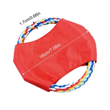 Chuck It Disc For Dogs Outdoor Soft Fetching Flying Disc For Dogs Interactive Training Flyer Dog Toy Cotton Rope Toss Pet Disc 6