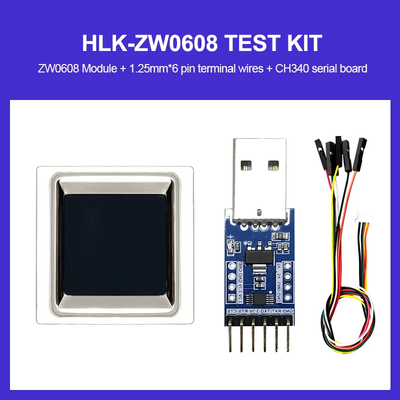 

Hi-Link Fingerprint Identification Module ZW0608 Square Semiconductor Capacitive Fingerprint Collection Sensor Switch