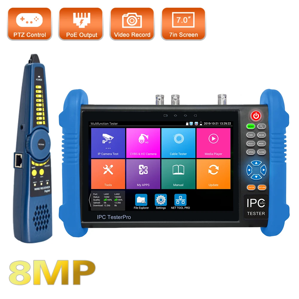 Pegatah Ti-9698Ps Ipc Cctv Test Monitor 9800Plus 7 Pollici Cctv Tester 4K Ipc Camera Tester Con Uscita Hdmi Rj45 Tdr Test Del Cavo