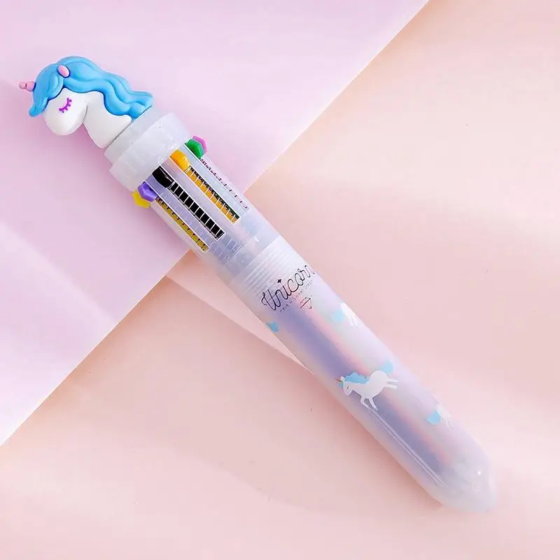Unicorn Ballpoint Pens 10 Colors 0.5mm Fine Tip Office & School Stationery Gift 16cm