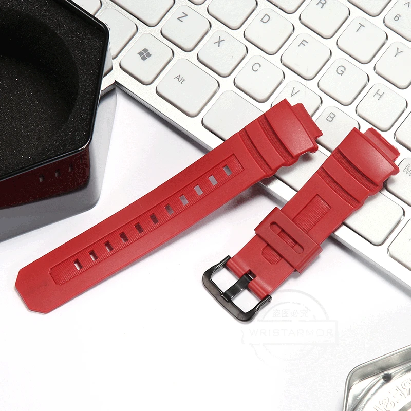 Men's Waterproof Resin Watchband - 16mm Rubber Strap Replacement Accessories