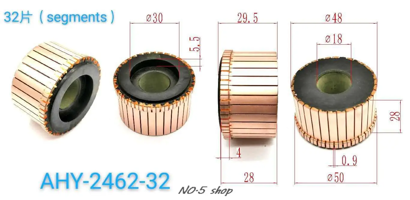 

5pcs 48x18x28(30)x32P Copper Bars Electric Motor Commutator