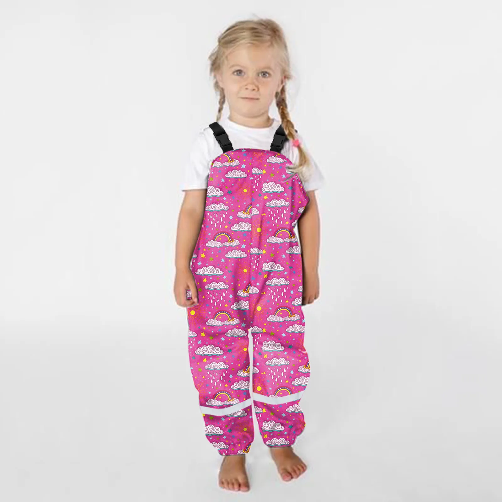2-8 Years Kids Waterproof Overalls Cute Cartoon Spring And Autumn Girls Pants New Fashion Boys Jumpsuit Romper Children Clothing