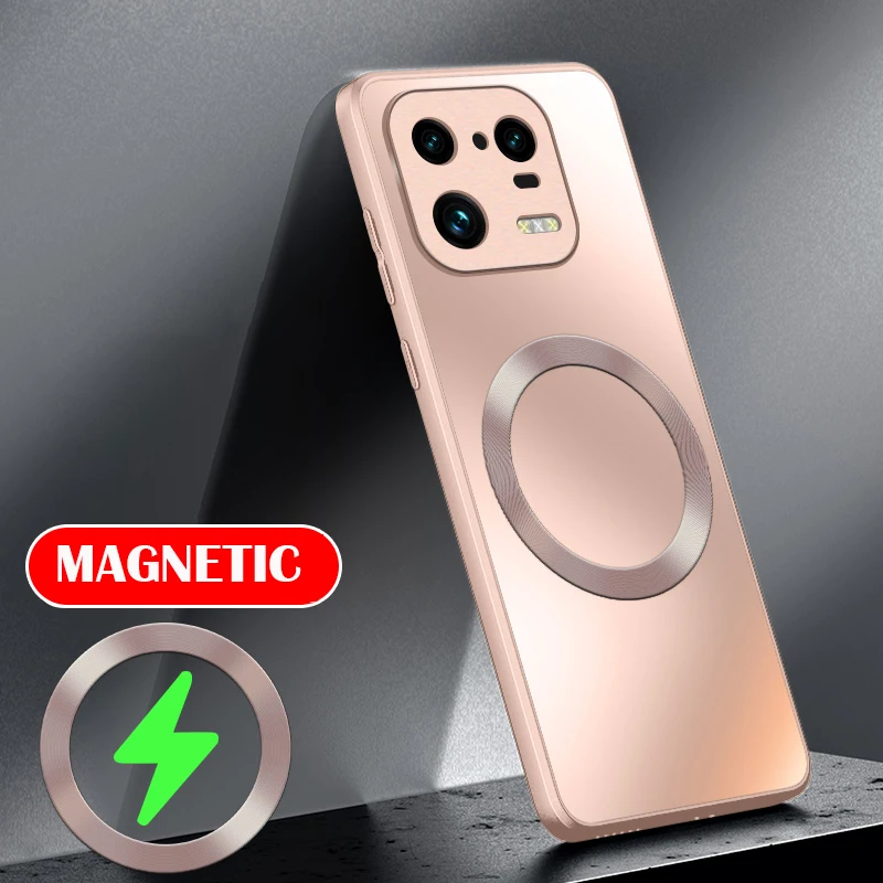 Matte Silicone Frosted Phone Case with Magnetic Wireless Charging Compatibility