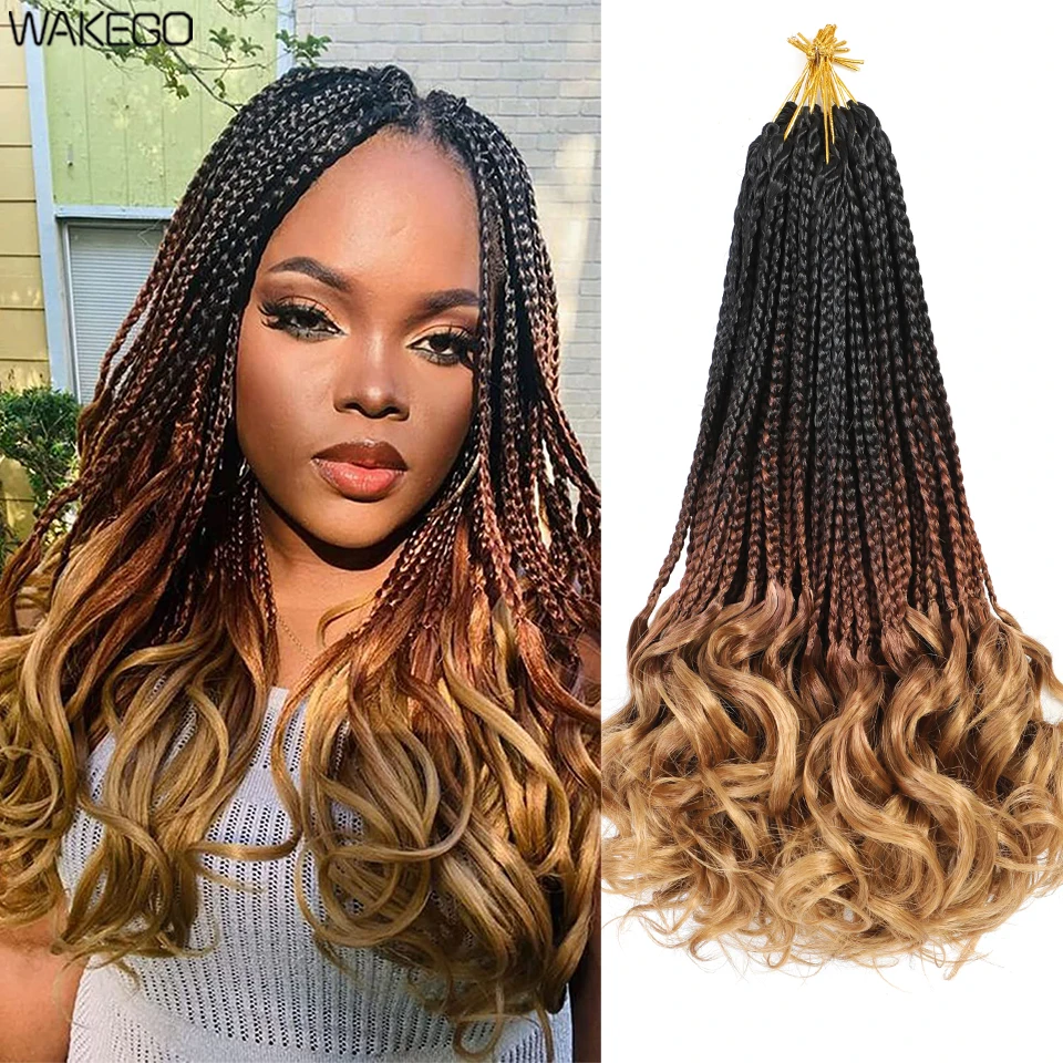 24”18”14”French Curl Crochet Braids Crochet Box Braids With Curly Ends Synthetic Hair French Curly Braiding Hair for Black Women 5