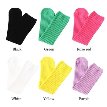 جوارب للأطفال بلون الحلوى القطنية ، جوارب عالية للركبة ، مدفئات الساق الطويلة ، جوارب لطيفة للفتاة ، ملابس أطفال ، 3-12 عام 5