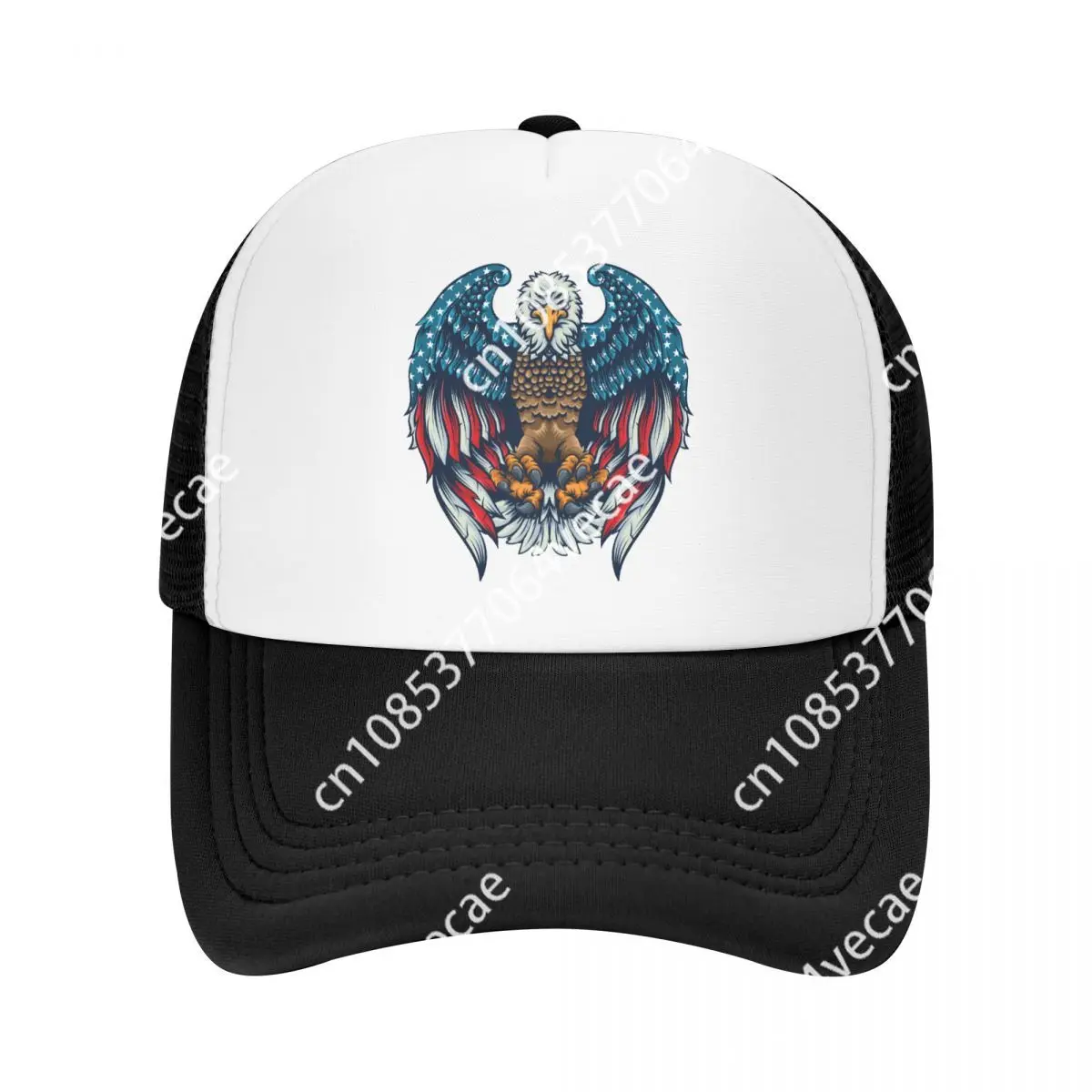 

Personalized USA Eagle American Flag Baseball Cap Sports Women Men's Adjustable Trucker Hat Spring Snapback Caps