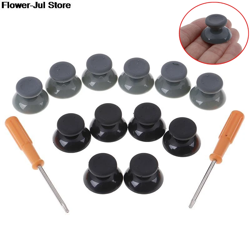7 Pz/Set Nero Grigio 3D Stick Analogico Per Controller Xbox 360 Thumbsticks Caps Per X Box 360 Parti Di Riparazione Gamepad Con Strumento