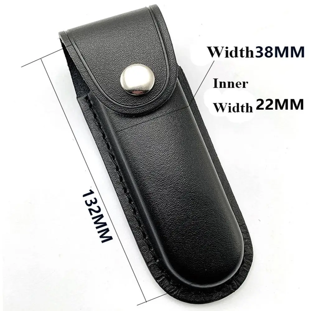 High Quality Leather Sheath Holder Knife Sheath Holster Camp Outdoor Carry Belt Loop Case Fold Knife Tool Flashlight Case