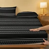 1 Simple modern Geometry printed matte Fitted Sheet, bedroom printed bed cover, bedding (excluding pillowcases) 3