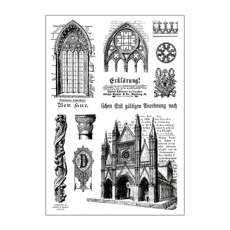 Classical Architectural Culture Silicone Clear Stamps Scrapbooking Supplies DIY Card Making Crafts Journal Vintage Rubber Stamp clear stamps clear rubber stamps