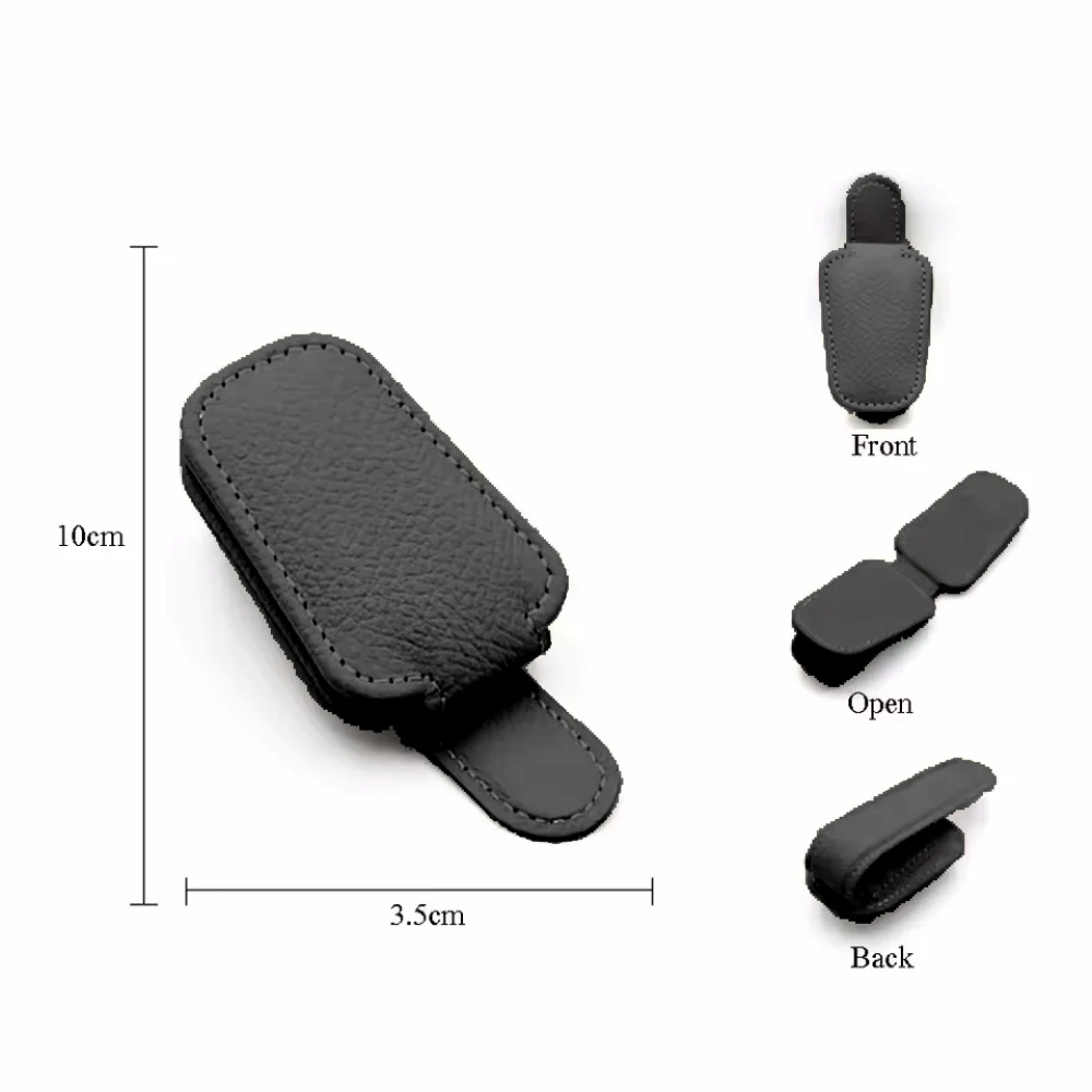 Leather Magnetic Sunglasses Holder and Card Organizer