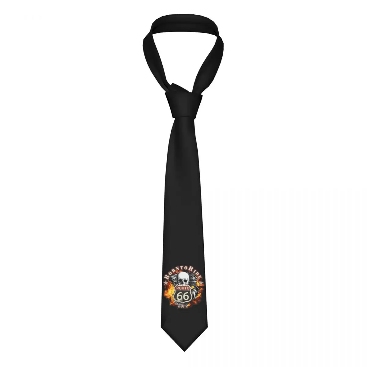 Custom Vintage Born To Ride Ties Men Fashion Silk Route 66 Per Chopper Moto Riders Cravatte Per Affari