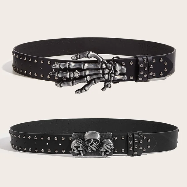Desinger Skull Buckle Waistband Belt