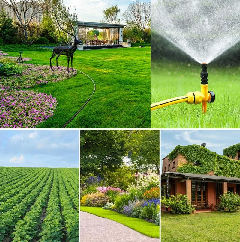 

360° Rotation Auto Irrigation System Garden Lawn Adjustable sprinkler heads Rotary watering systems Rotating Tripod Sprinkler