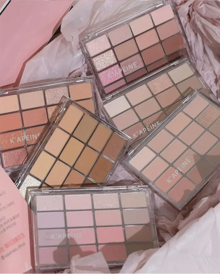 16 Farben Lidschatten Palette Rosé Puder Matt Und Glitzer Finish_voghion.com
