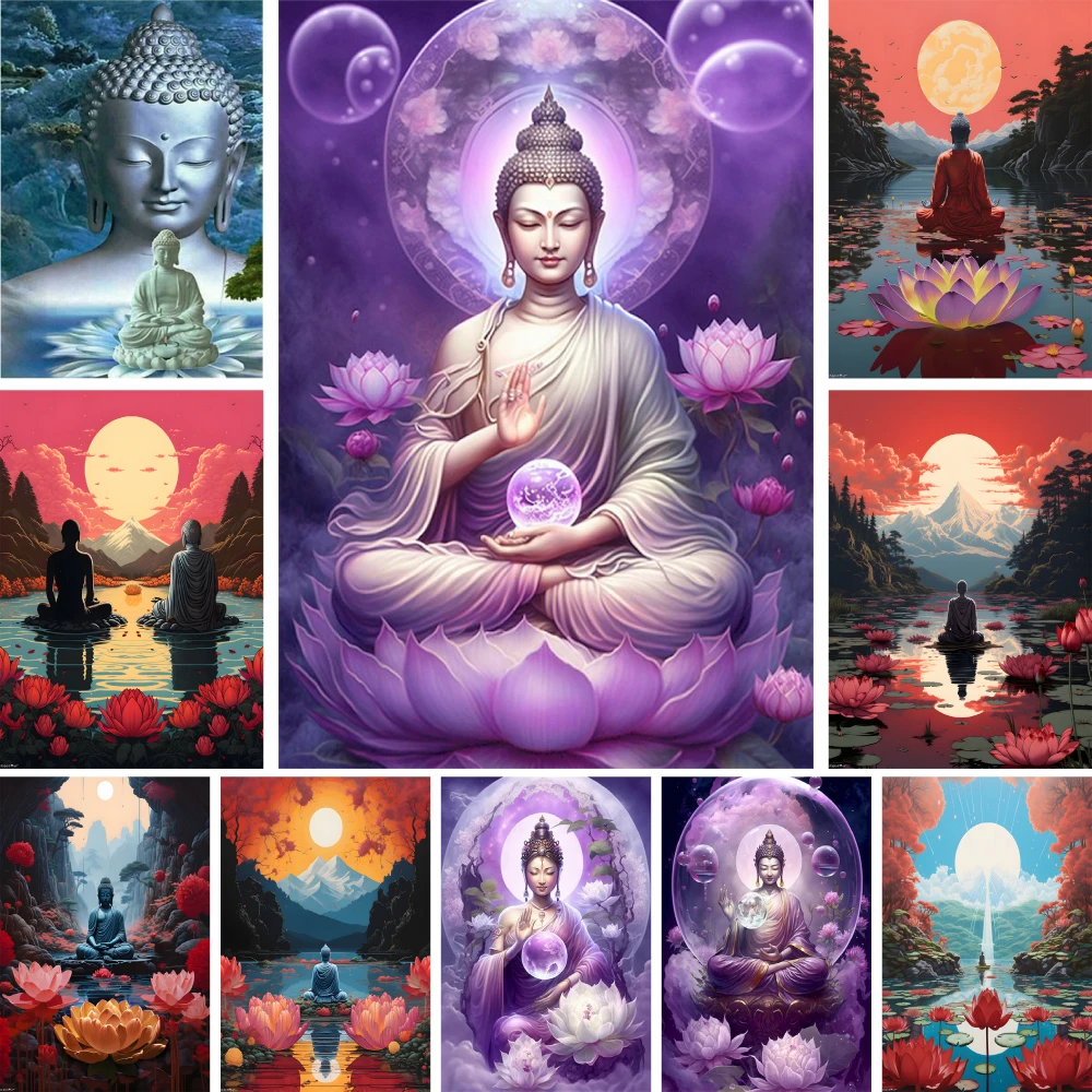 BuddhaStatuePaintingByNumbersSetOilPaints5070PictureBy