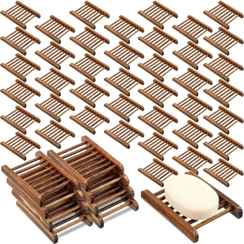 Soap Saver Bamboo Wood Soap Dish Tray Wooden Hand Craft Case for Shower Rectangular Bathtub Shower