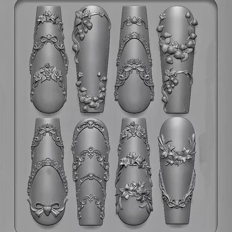 실리콘 리본 3D 네일 아트 몰드 달콤한 나비 장미 꽃 DIY 매니큐어 장식 템플릿
