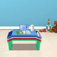 4 Pcs Kids Lap Desk Tray Plastic Breakfast Laptop Trays Portable Lap Bed Table with Side Pockets (20" x 10" x 7") 1