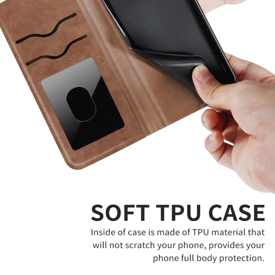 Embossed Tree Leather Phone Wallet Case Book Flip Cover