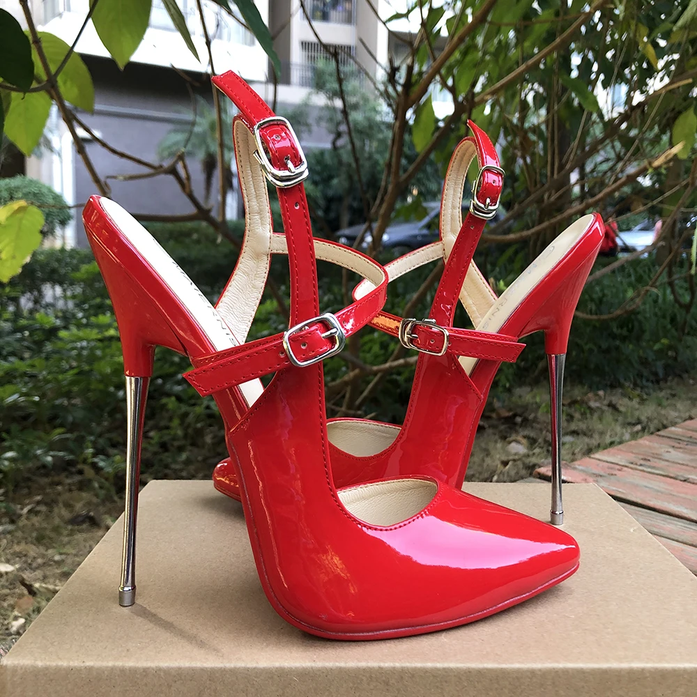 赤いハイヒール サンダル Double Happiness 90s 女性と男性のための超ハイヒールスティレット、セクシーな赤い
