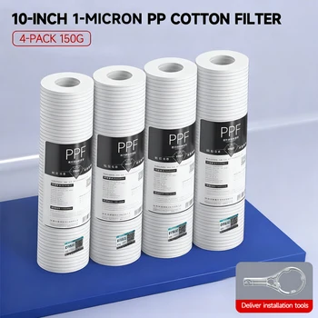 ไส้กรองน้ำ 4 ชิ้น ขนาด 10 นิ้ว แบบ PP Cotton 1 ไมครอน ใช้ได้กับเครื่องกรองน้ำบริสุทธิ์ทุกชนิด 1