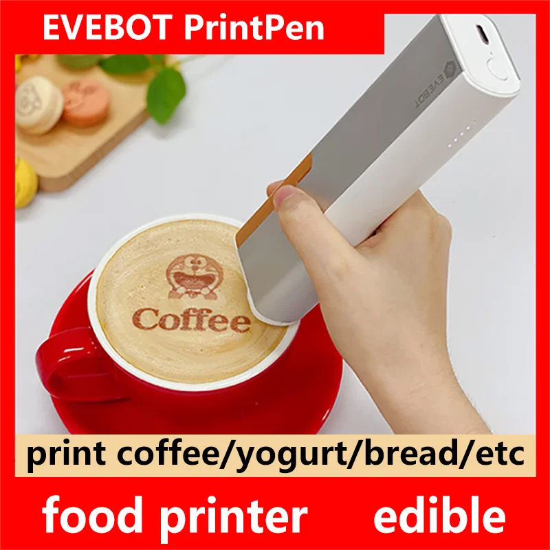 EVEBOT プリントペン 食品専用ハンドヘルドプリンター パン