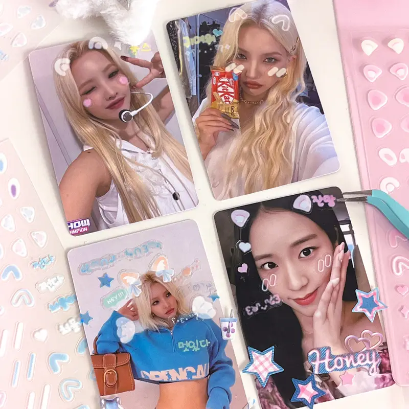MINKYS New Arrival 3pcs 6pcs Kawaii Bear Ribbon Laser Bling Stickers DIY Scrapbook Stickers Confetti Decoration DIY Photo Frame - Image 3