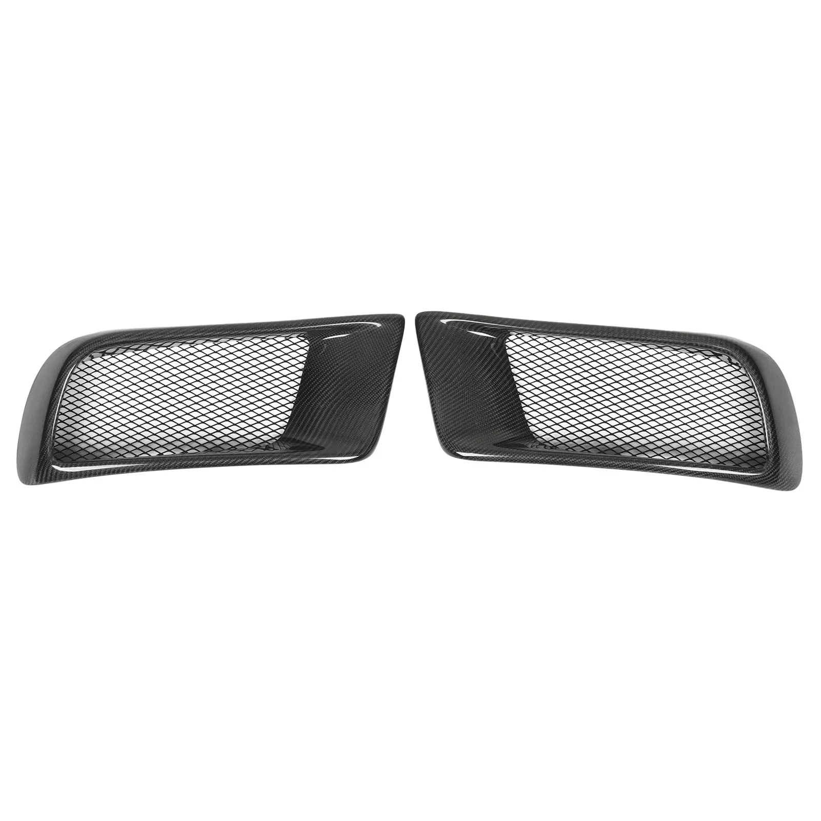 Front Bumper Air Intake Grille Colorfast Left Right Carbon Fiber Bumper Air  Duct Trim Twill Weave for Lancer Evolution X