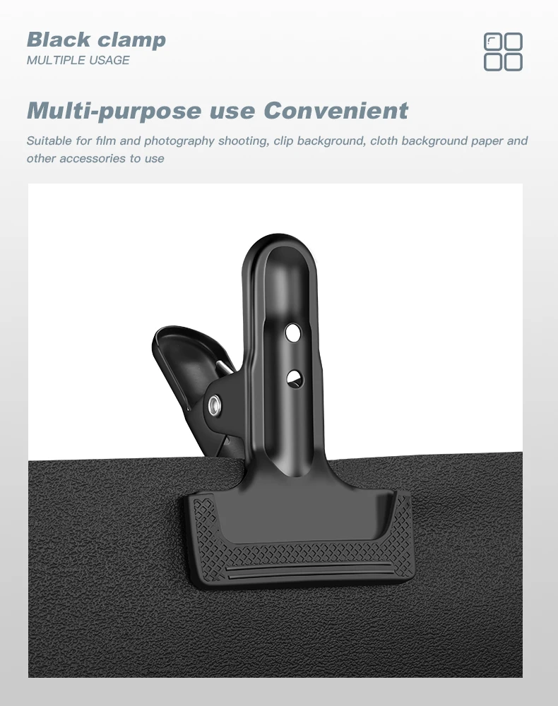 Heavy Duty Spring Clamps Clips Black White Metal Rubber Hinge Clip File Clamps