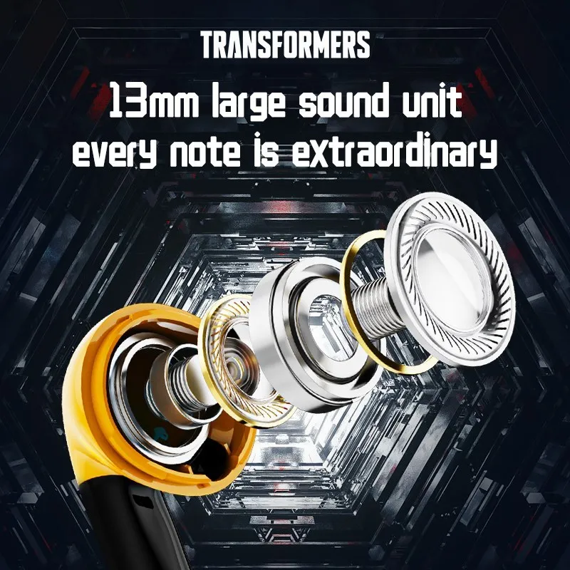 TRANSFORMERS MG-C03 블루투스 5.3 무선 게이밍 이어폰, 소음 감소, 저지연 헤드폰, 범블비 이어버드