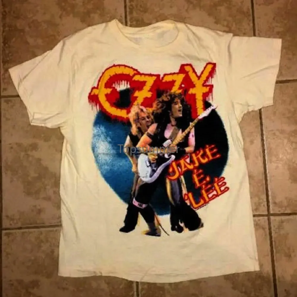 Vintage 80S Ozzy Osbourne Jake E Lee Bark Heavy Cotton - AliExpress