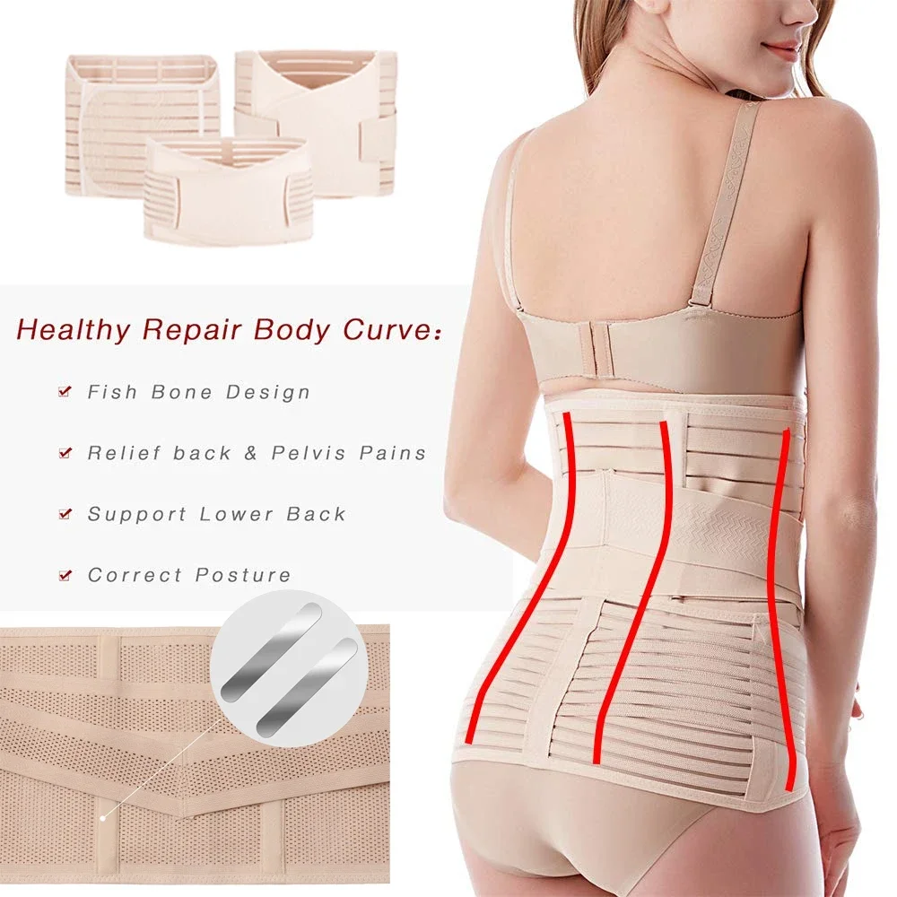 Soporte posparto 3 en 1 para recuperación del vientre, cinturón de  cintura/Pelvis, faja Postnatal, para corrección Abdominal posparto, Pelvis  - AliExpress