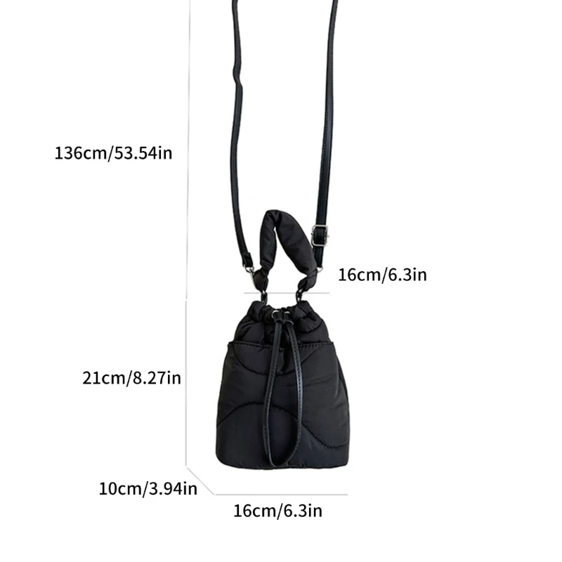 Lightweight and Stylish Women Handbag Bucket Bag Down Shoulder Crossbody Bags for Everyday Use E74B