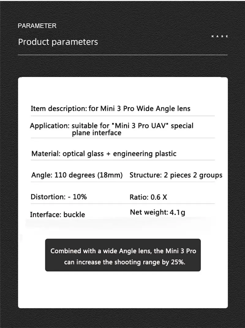 Wide-Angle lens Filter for DJI Mini 3 Pro, Wide-Angle lens Filter for DJ