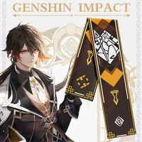 Anime Genshin Impact  Scarf Soft Warm Zhongli Raiden Shogun Shawl Wrap Cartoon Genshin Hutao Thick Muffler Winter Neck Scarf 1