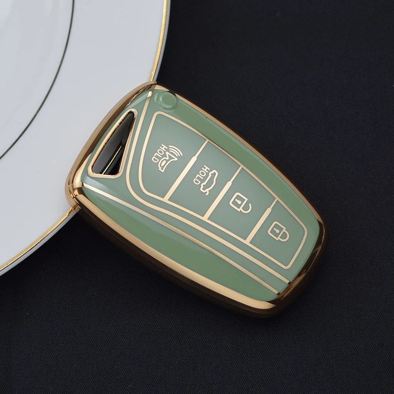 For Hyundai Grandeur HG Sedan Genesis G80 Santa Fe 3DM Grand SantaFe IX45 EQUUS Azera TPU Remote Key Case Cover Holder Fob