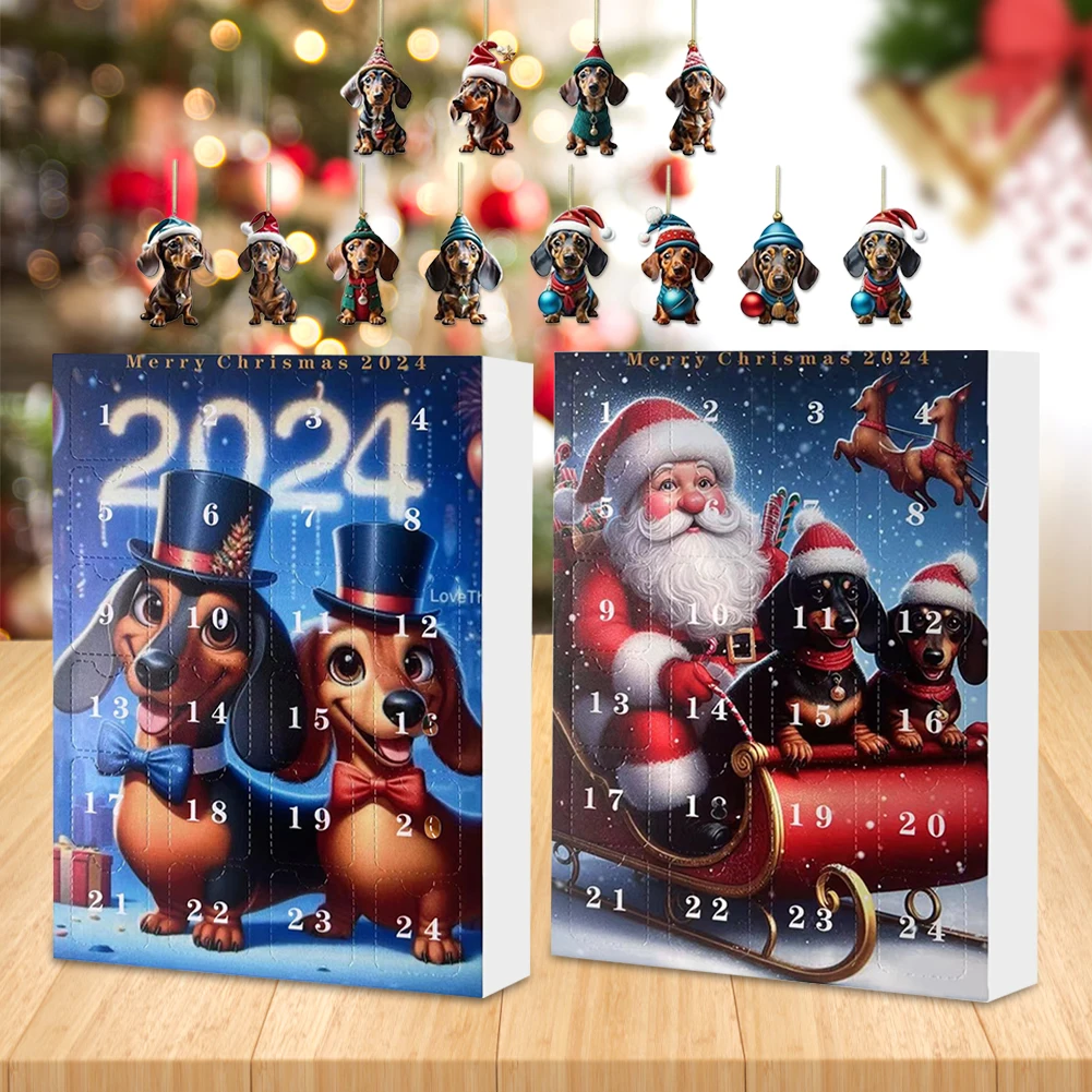 2024 Advent Calendar 2024 Dachshunds Christmas Vacation Advent Calendar Cute Christmas Countdown Calendar Gift for Him Her